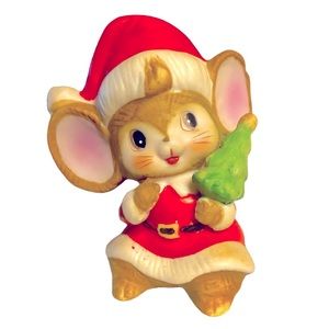 Vintage Homco Santa Claus Christmas Mouse Figurine
